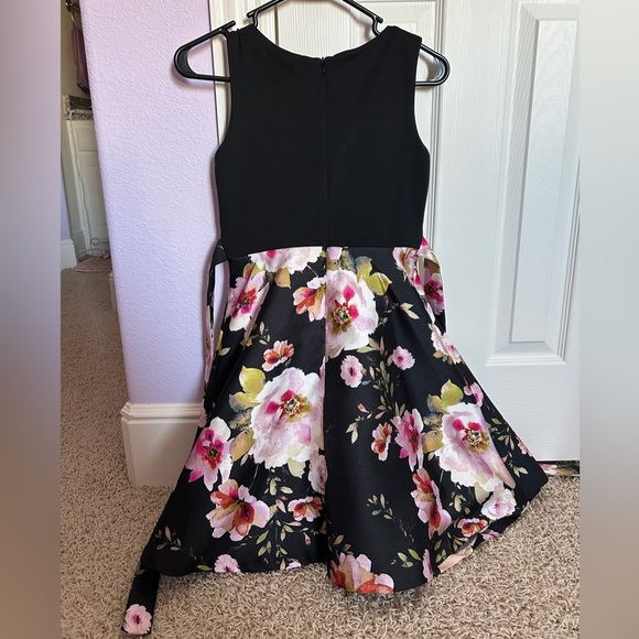Bonnie Jean Girls Size 14 Black Floral Dress - Picture 7 of 7